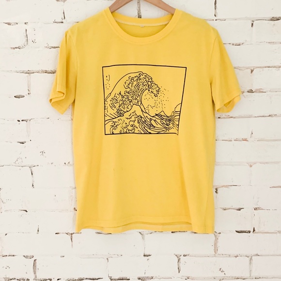 Tops - Yellow "The Big Wave" Tee